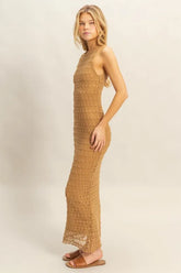 HYFVE Sleeveless Crochet Open Back Maxi Dress OutfitFlow